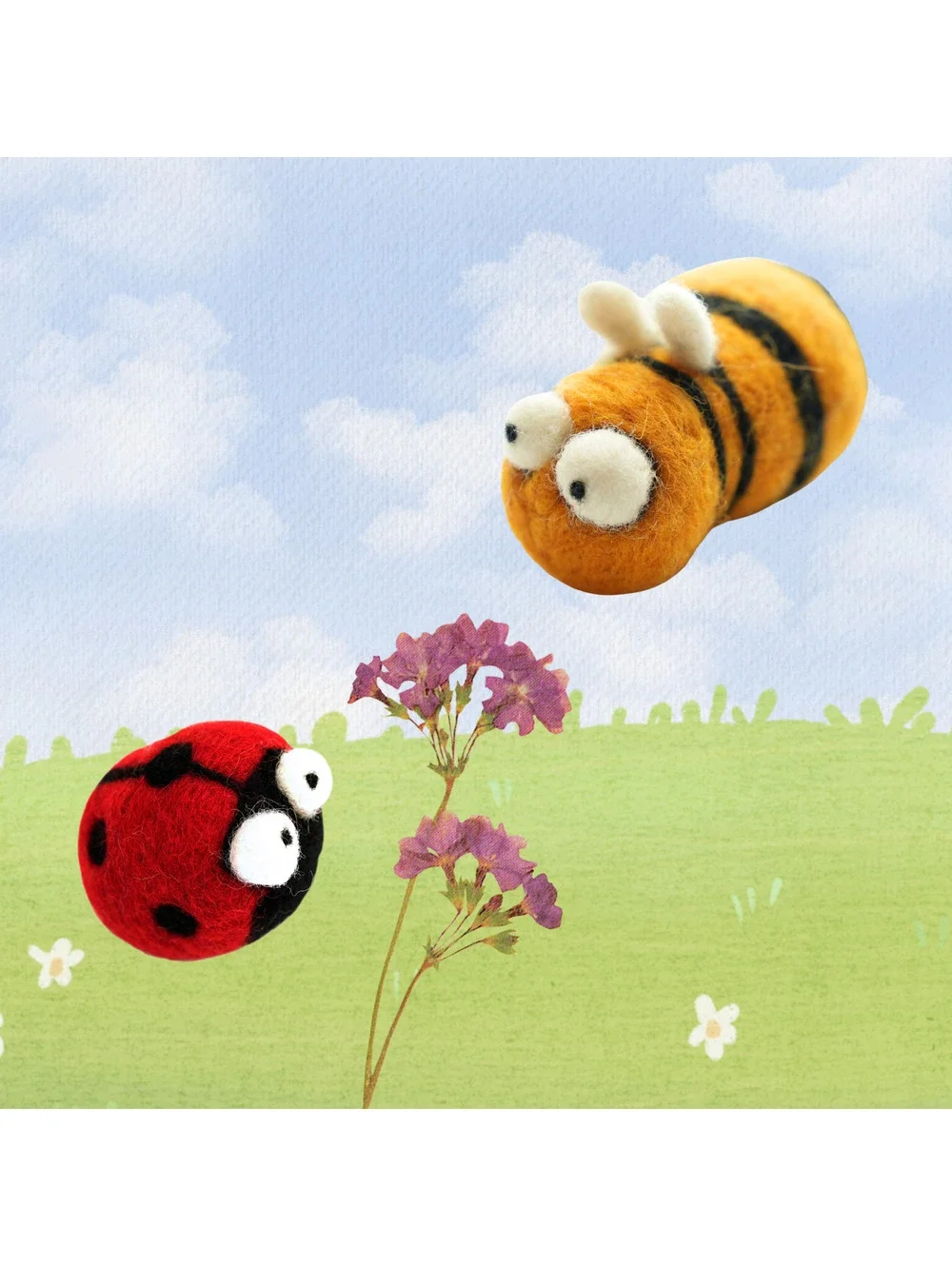 Woolbuddy - Needle Felting Bee and Ladybug Kit